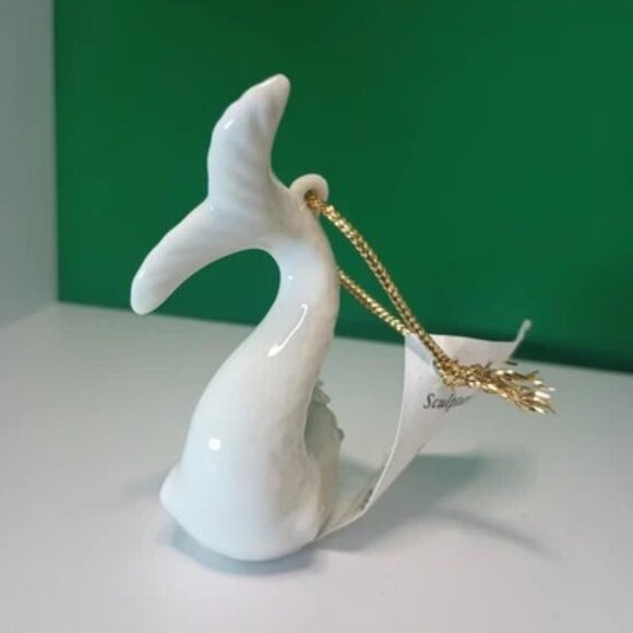 Rare Peter Okumoto Porcelain Hawaii Plumeria Dolphin + Surfing Santa Signed - Picture 8 of 13